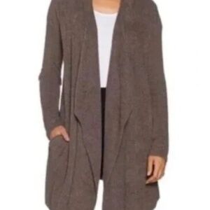 Barefoot Dreams CozyChic Lite Island Wrap Cardigan – Cocoa (L/XL) | Buttery Soft